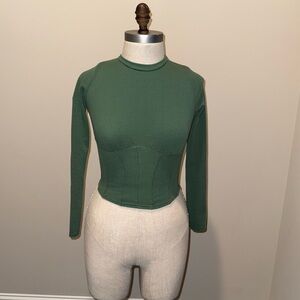 Long-Sleeve Corset Top